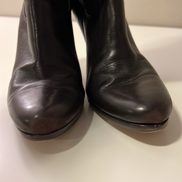 Brown Stretch Cole Haan Crackle Leather Boots Sz 91/2 - Picture 4 of 6